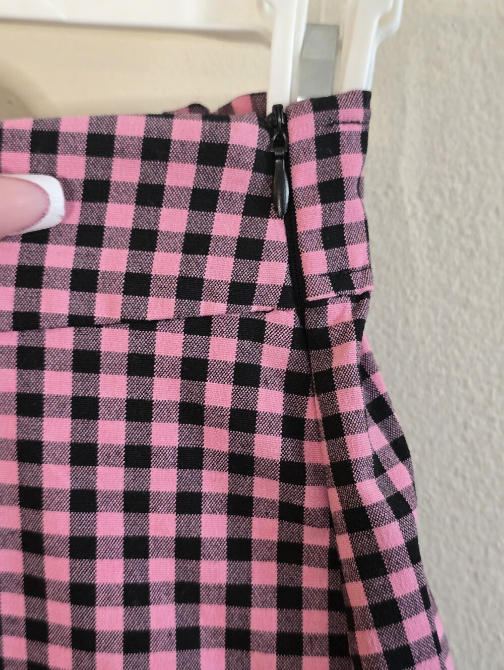 Bershka Gingham Skort Women’s Size US 6 Pink Black Chain Y2K Mini Emo Bratz - Picture 11 of 14